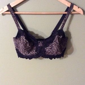 Leopard print lace bra