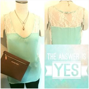 Mint and Lace High Low Top