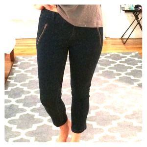 J.Crew Crop Jeans, Dark Wash with Zippers