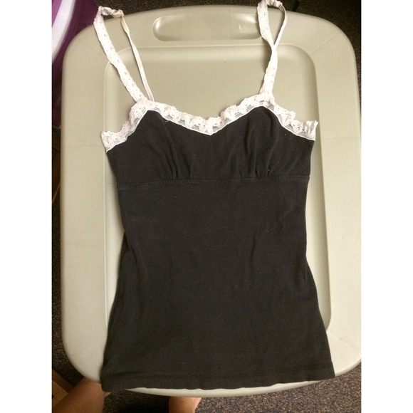 Black with cream lace tank - Picture 1 of 1