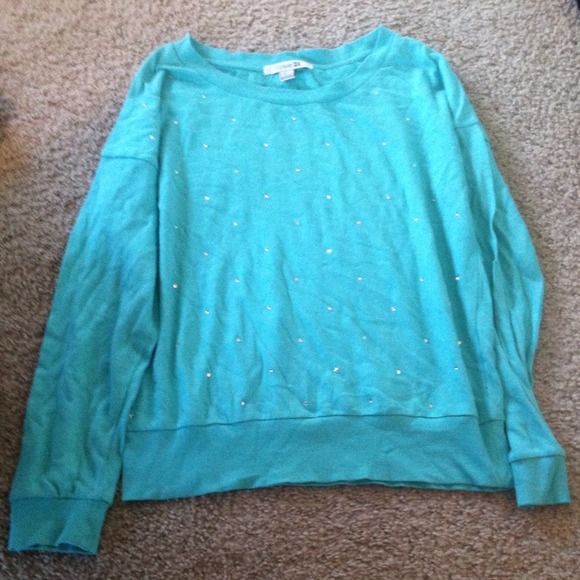 Forever 21 Turquoise Dimond top - Picture 1 of 3