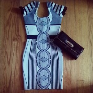 Kim katdashian inspired white and black bandage dr