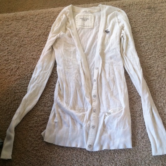 A&F cream cardigan