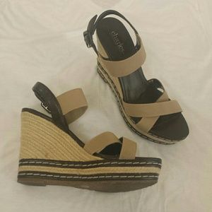Brown and tan wedges