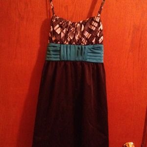 Black and teal dress