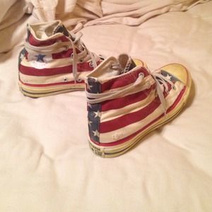Distressed american flag converse