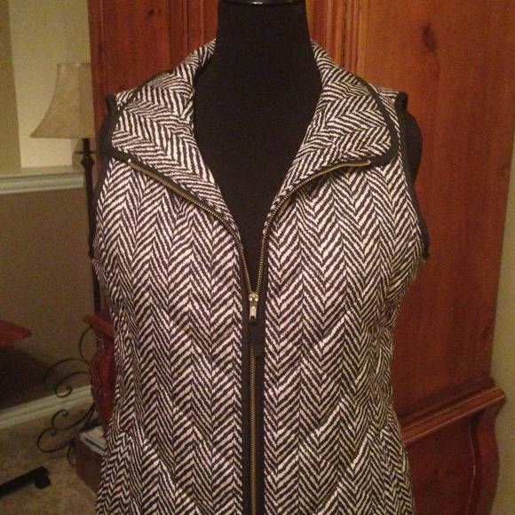 Coldwater Creek herringbone puffer vest