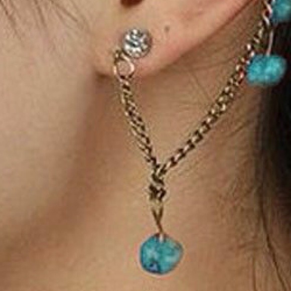 SOLD----- Owl & Turquoise Ear Cuff NWOT - Picture 3 of 3