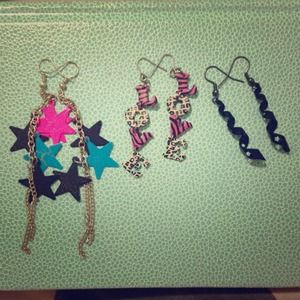 3 piece dangly earring set