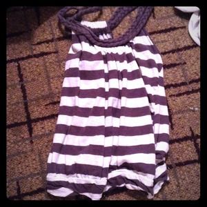 A gray and white tank top