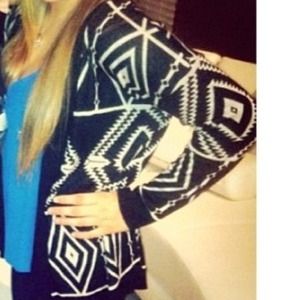 Tribal Black and White Cardigan