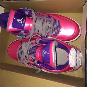Pink & Purple Jordan Retro 4's