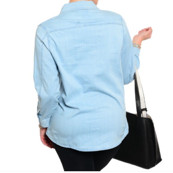 Light Blue Denim Top - Picture 4 of 4