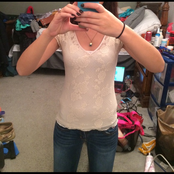 Lace cream top