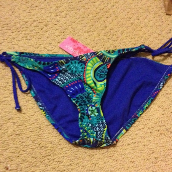 Blue tribal Aztec print bikini bottoms