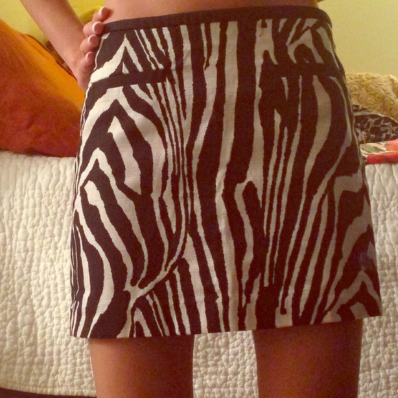 Zebra inspired mini skirt.