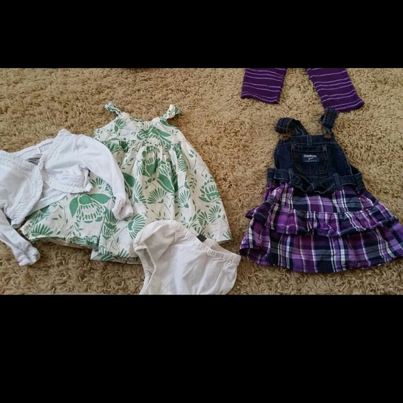 Green and cream gap dress 12-18 months free white