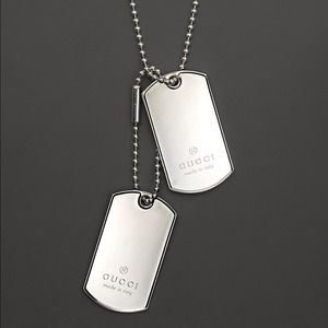🆕 GUCCI Dog Tag - AUTH, Unisex, Sterling Silver