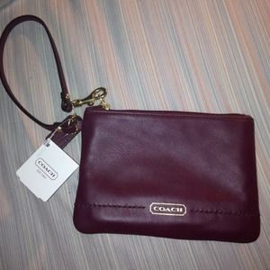 Authentic COACH leather wristlet