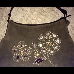 Bloomingdales suede hobo