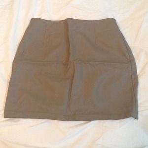 Dark Tan Faux Leather Mini-Skirt