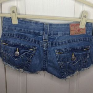 True Religion Joey Cutoff Denim Shorts