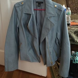 🔴ON HOLD Brand new Blue Leather Jacket