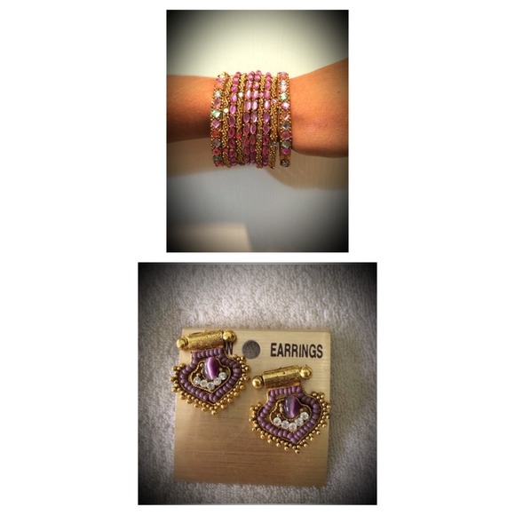 Earring and 10 PC bracelet