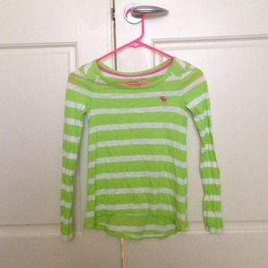 Green long sleeve striped shirt