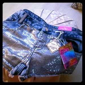 Almost Famous Sequin Denim Shorts