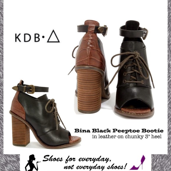 Bina peep toe bootie in black