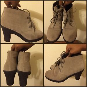 Suede Lace Up Ankle Boots