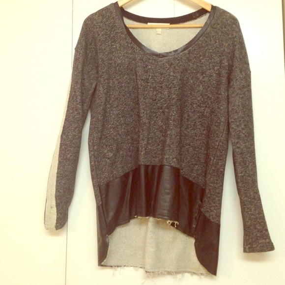 🔺SOLD🔺Leather Trimmed Sweater