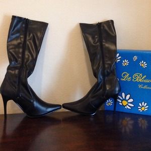 Black Faux Leather Boots