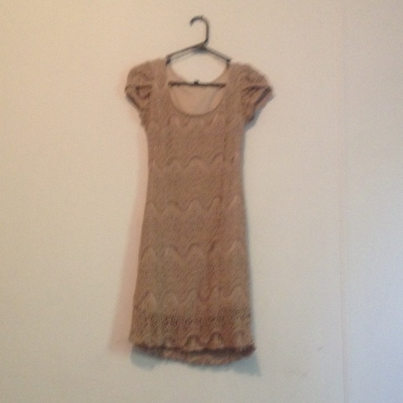 Tan lace dress