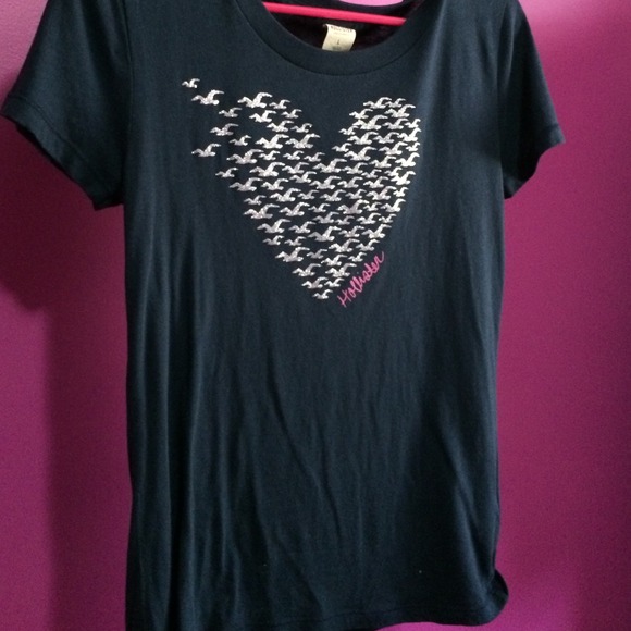 Navy blue. Glittery. Hollister tee. Size large