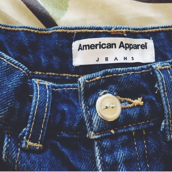 Indigo American Apparel High Waist Jean Shorts