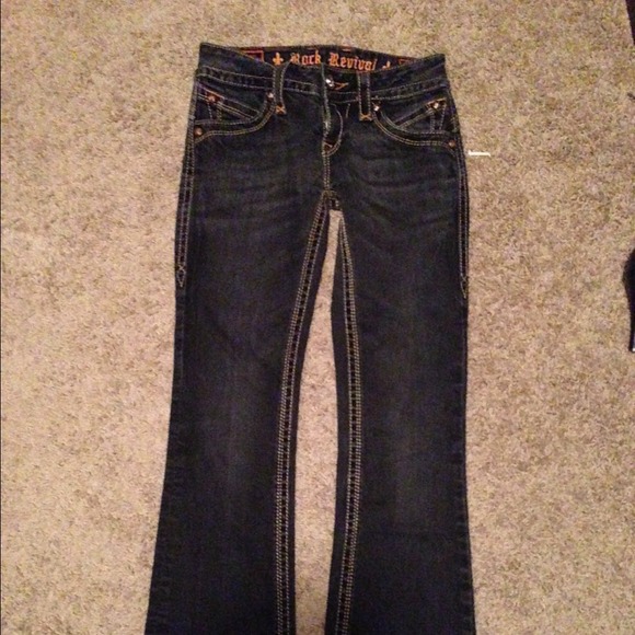 Black/grey rock revival denim