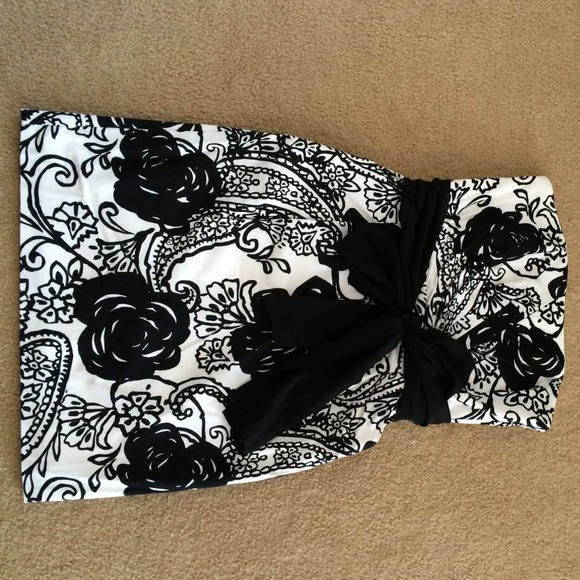 Black and white floral dress