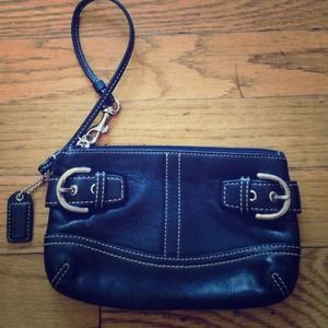 Coach wristlet. Small black leather