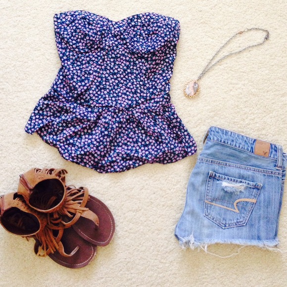 Strapless Peplum Top - Picture 1 of 2