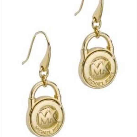 NWT Michael kors lock earrings & dust bag