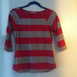 🔴Bundled🔴 Pink/grey 3/4 sleeve top