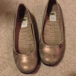 Dr scholls bronze flats