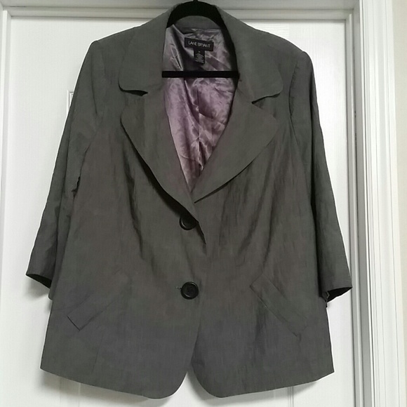 Gray large button blazer jacket