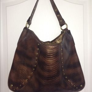 Faux copper snake skin purse