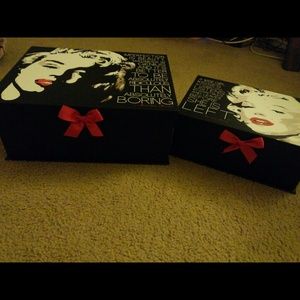 Marilyn Monroe decorative quote storage boxes