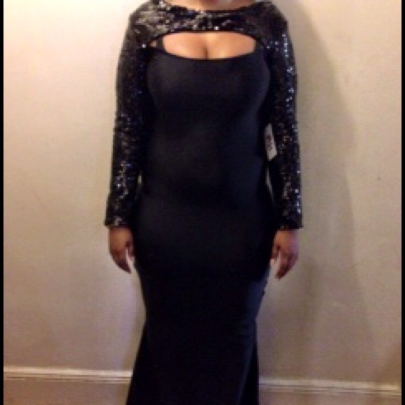 All black sequin mermaid dress