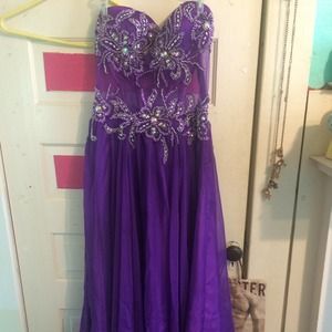 Purple bedazzled prom dress!