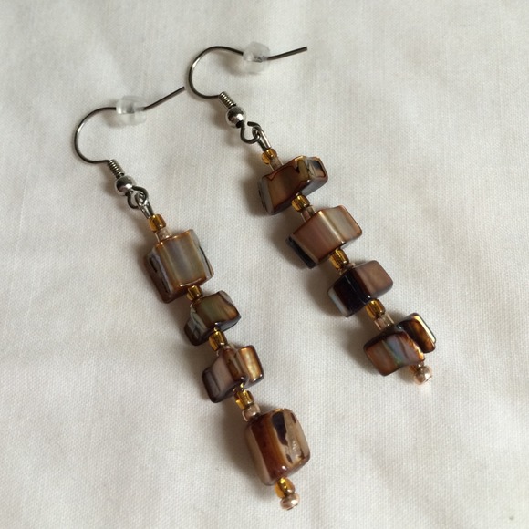 Homemade Glass Beaded Earrings.